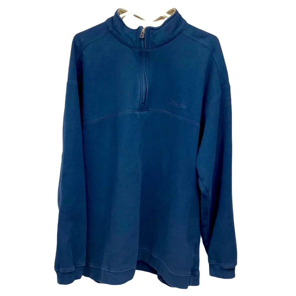 Columbia 1/4 Zip Fleece Top Navy XXL - Picture 1 of 6